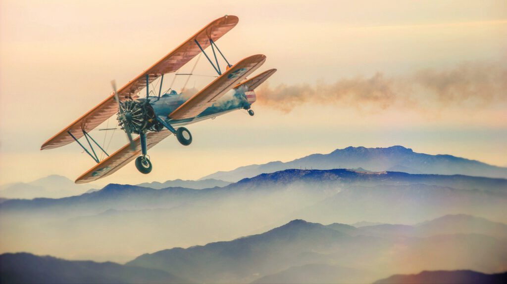 double decker, plane, mountains-2795557.jpg